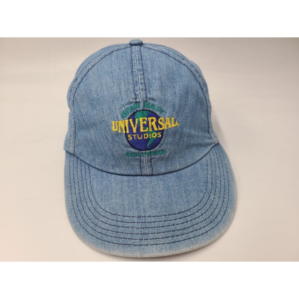 Vintage Universal Studios Hollywood Denim Strapback‎ Adjustable Hat Cap Men Blue